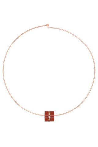 Short Bead with Diamonds | Red Jasper