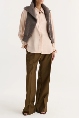 Shaped Silk Shirt | Rose