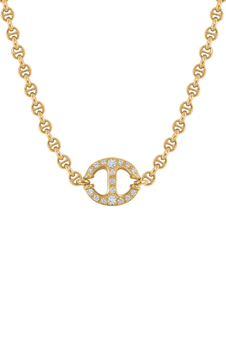 14mm Diamond Station Micro Link Necklace | 16"