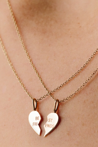 14K Midi Bitty Best Friends Heart Necklace (Set of 2)