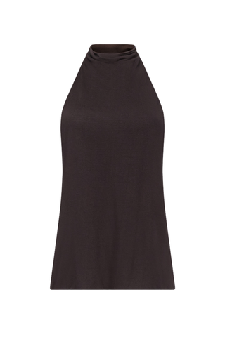 Flowy Halter Top | Dark Chocolate