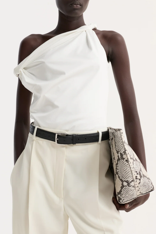 Sculptural Cotton Silk Top | Off White
