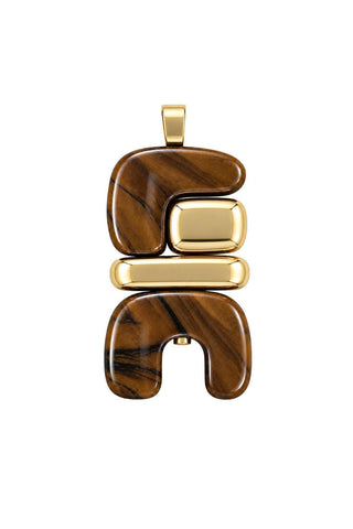 Fire Totem Pendant | Gold and Tiger Eye