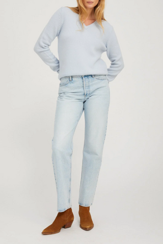 V Neck Sweater | Baby Blue