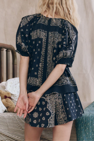 The Smocked Sleep Short | Bandana Patchwork