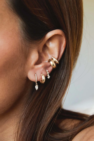 14K Gold Wide Chubby Ear Cuff | Single