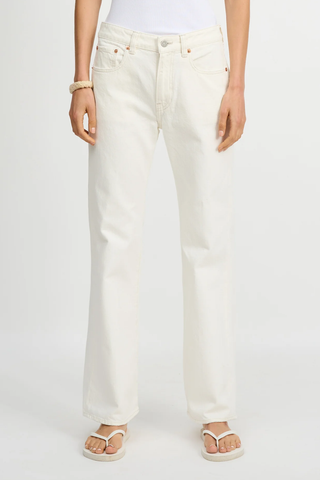Jenna Cropped Flare Jean | Vintage Cream White