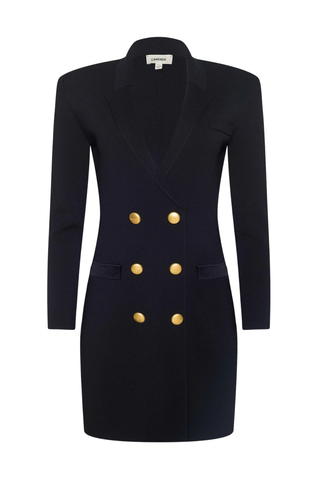 mini blazer dress black Evie Rhinestone Wrap Mini Blazer Dress