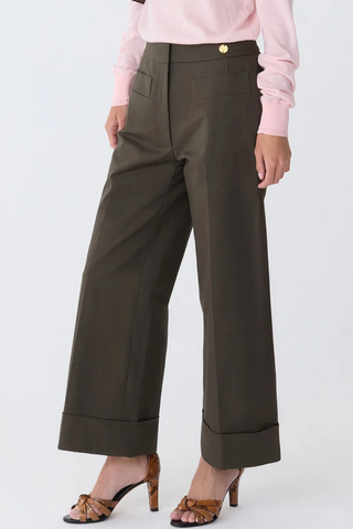 Brody Crop Cuff Pant | Forest