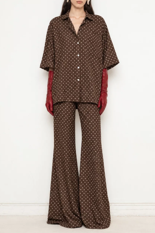 Zaoua Pant | Polka Dot Brown