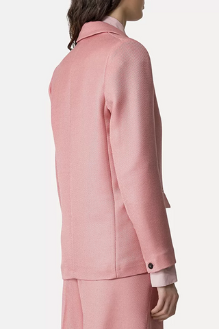 Double–Breasted Jacket In Couture Twill | Rose