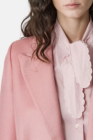 Double–Breasted Jacket In Couture Twill | Rose