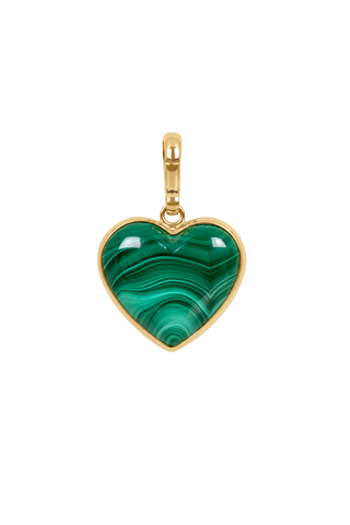 Carved Heart Charm | Malachite