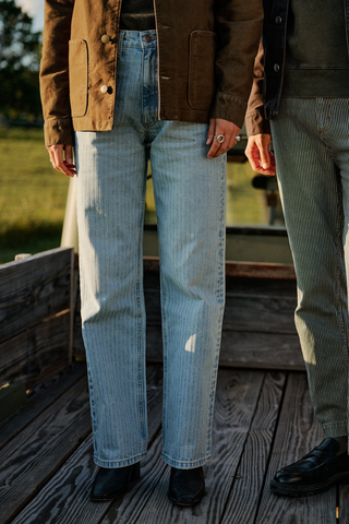 Aiden Jean In Herringbone Selvedge | Faded Blue