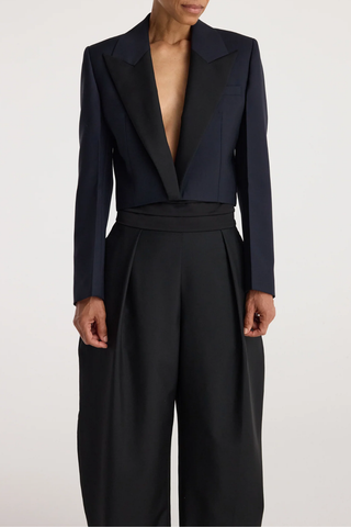 Cropped Blazer | Navy