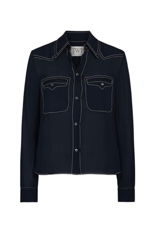 Carter Topstitch Shirt | Midnight