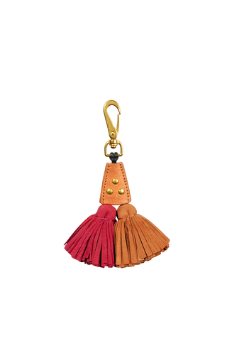 Pompon Twin Bag Charm | Carmin