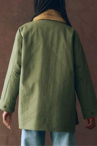 The Quilted Liner Parka | Army w/ Hot Orange