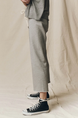 The Wide Leg Cropped Sweatpant | Varsity Grey