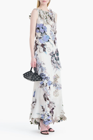 Carrol Dress | Ivory Applique Flowers