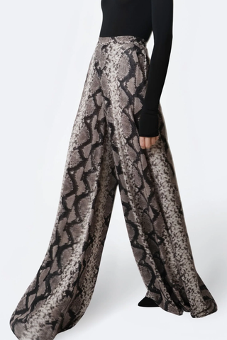 Printed Mesh Wide Leg Pant | Python Print