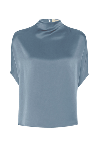 Satin Cape Tee | Light Slate