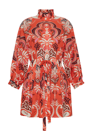 Beatrice Mini Dress | Palm Pavillion Coral