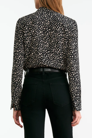 Gaia Slim Shirt | Black/Stone Cheetah Print