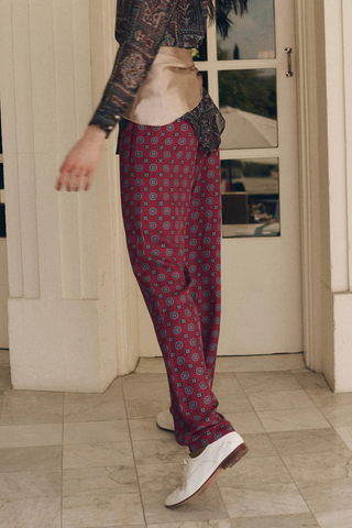 The Tailored Pull On Pant | Medallion Tie Print