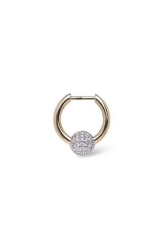 Earring Piercing Small Ball Pave | Yellow Gold