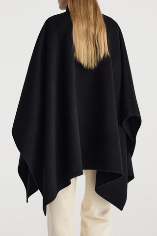 Double-Faced Pankou Poncho | Black