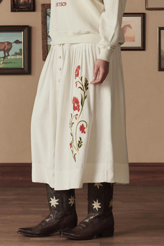 The Leather Cowboy Boot | Brown Floral