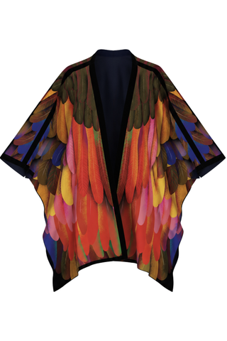 Pancake Poncho Cape | Sunset Feather