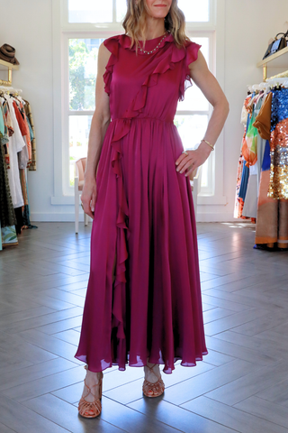 Saanvi Cascading Ruffles Dress | Mulberry