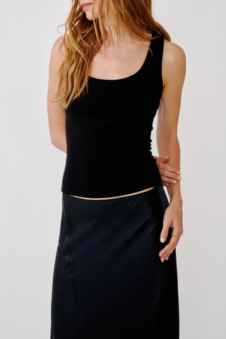 Coco Scoop Neck Tank | Black