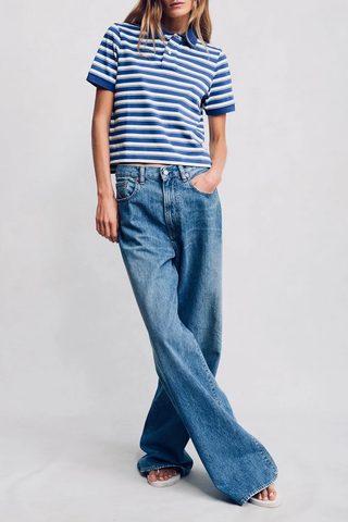 Shrunken Polo | Blue Stripe Multi