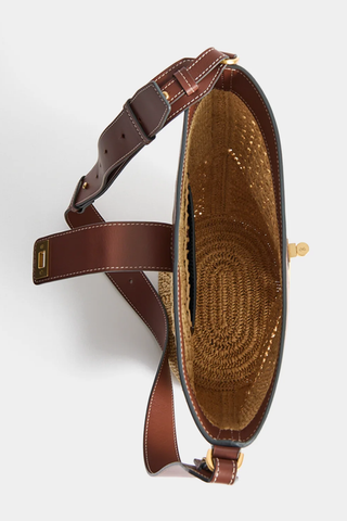 Raffia Patchwork Bucket | Natural