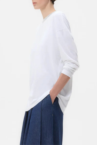 LS High V Shirt | White