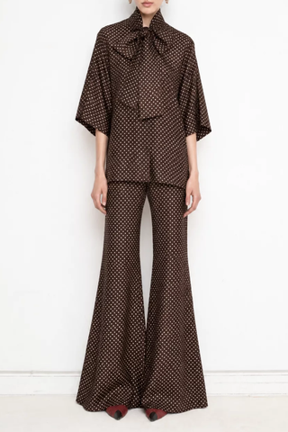 Blake Shirt | Polka Dot Brown