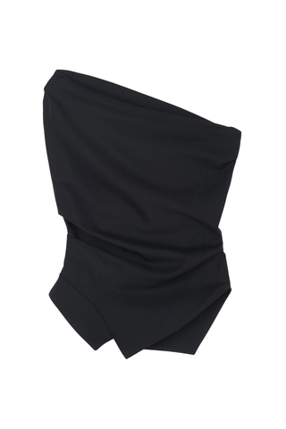 Off Shoulder Lapel Top | Black
