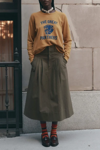 The Fleece Rookie Sweatshirt W/ Growling Panther Graphic | Mustard