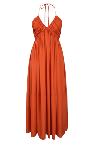 Mahon Halter Maxi Dress | Tangerine