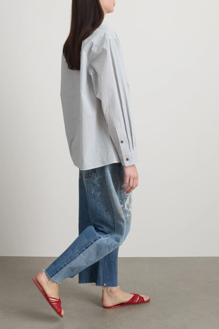 Nolan Shirt | Blue/White Yarn Dye Stripe