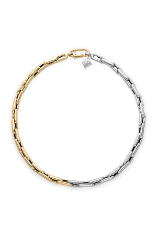 Lauren Extra Small Links Necklace | Yellow and White Gold 41cm