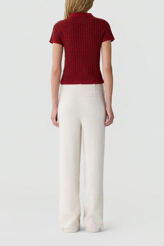 Shrunken Waffle Polo | Carmine/Burnt Cocoa