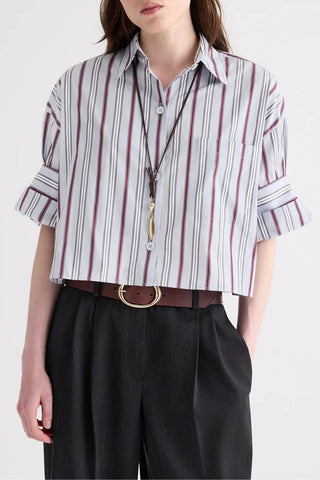 Next Ex Poplin Shirt | Light Grey Multi