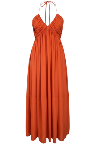 Mahon Halter Maxi Dress | Tangerine