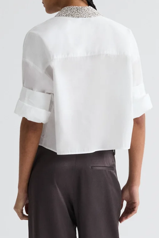 Next Ex Shirt With Crystal Collar | White