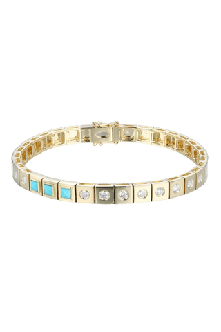 Leggo ID Turquoise and Diamond Tennis Bracelet | 6.5