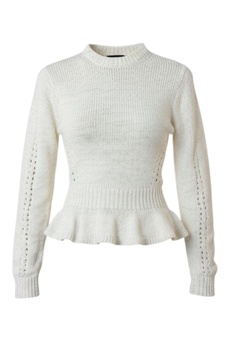 Aurelie Long Sleeve Peplum Pullover | Cowrie